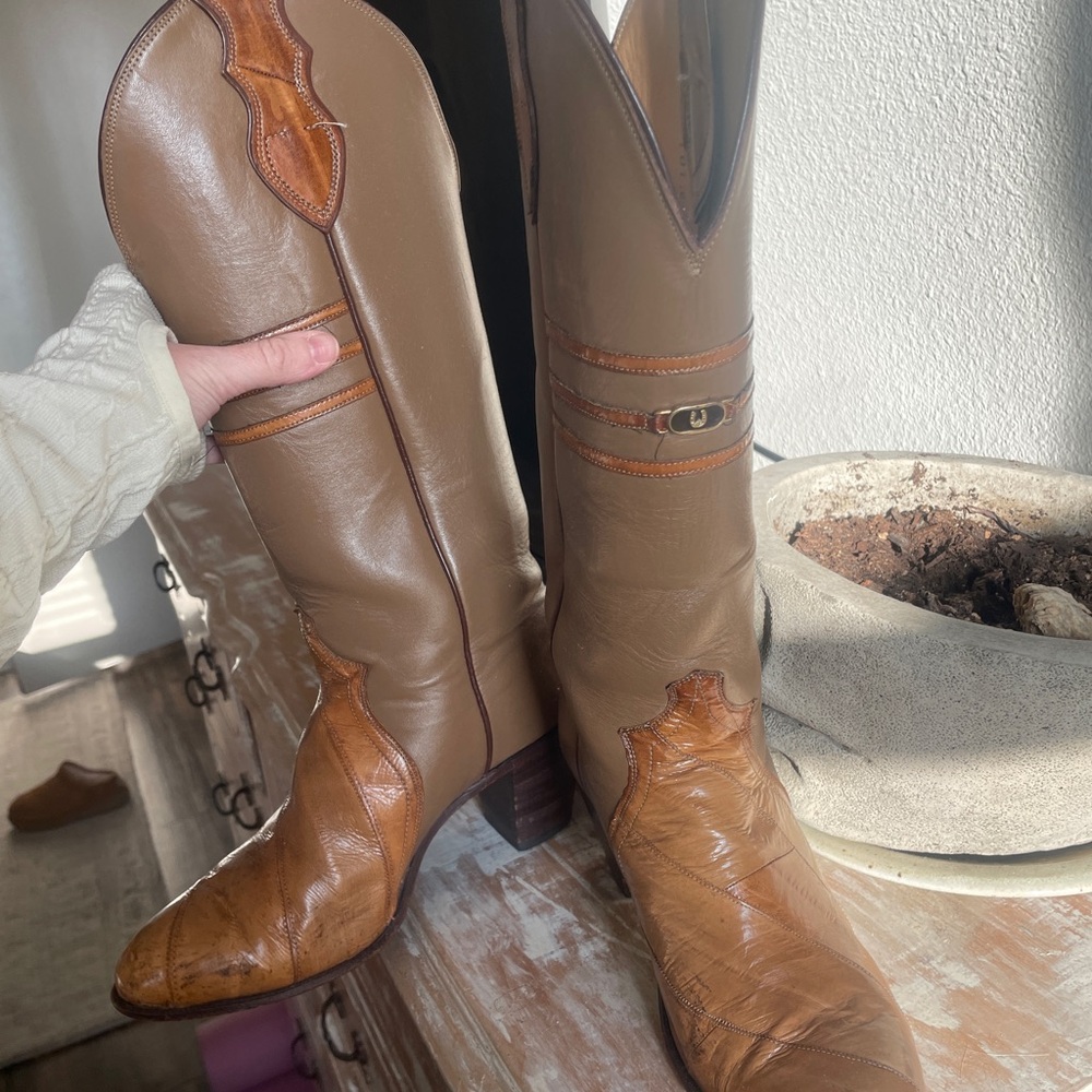 Unique leather cowgirl boots